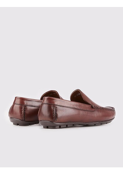 Hakiki Deri Kahverengi Erkek Loafer Ayakkabı modelleri