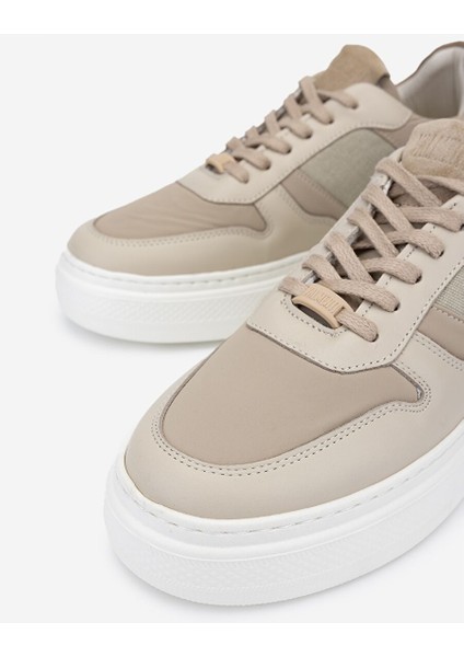 Javier Erkek Bej Deri / Bej Kumaş Hakiki Deri Sneakers & Spor Ayakkabı