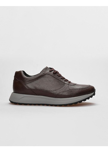 Kahverengi Erkek Deri Sneaker 29238
