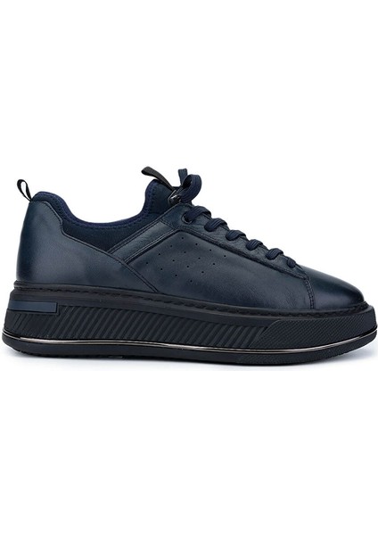 Erkek Hakiki Deri Lacivert Sneakers & Spor Ayakkabı