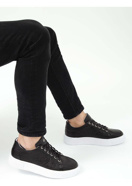 Erkek Hakiki Deri Siyah Deri Sneakers & Spor Ayakkabı fırsatları