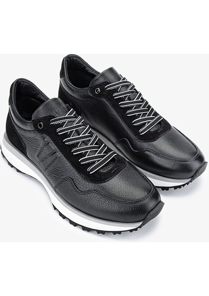 Noa Erkek Siyah Hakiki Deri Sneakers & Spor Ayakkabı