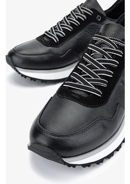 Noa Erkek Siyah Hakiki Deri Sneakers & Spor Ayakkabı