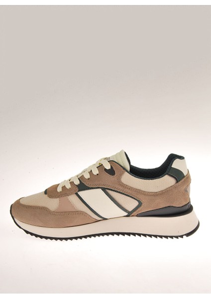 Bej-Yeşil Erkek Deri Sneaker 20216/CP