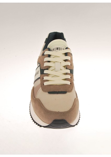 Bej-Yeşil Erkek Deri Sneaker 20216/CP