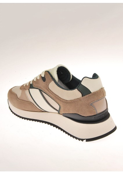 Bej-Yeşil Erkek Deri Sneaker 20216/CP