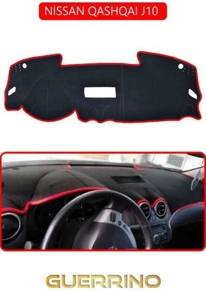 Nissan Qashqaı J10 Torpido Koruma Halısı Kırmızı Kenar