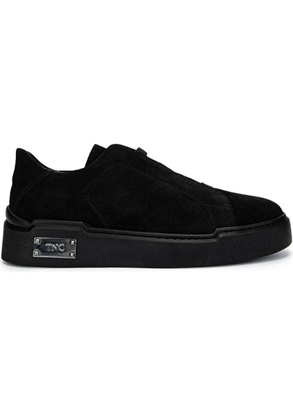 Erkek Hakiki Deri Siyah Süet Sneakers & Spor Ayakkabı