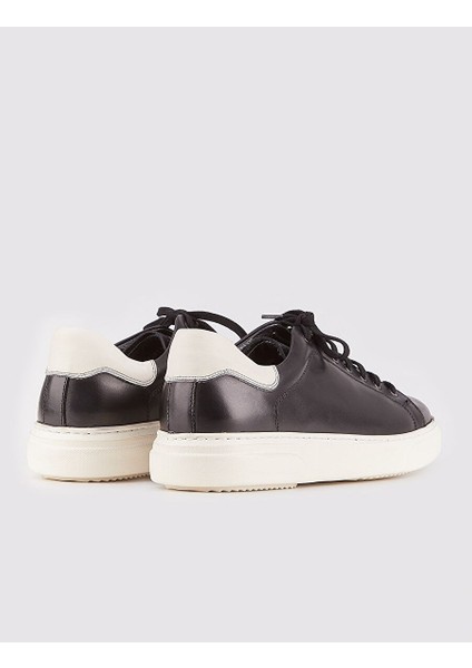 Siyah-Beyaz Erkek Deri Sneaker 14586 fırsatları