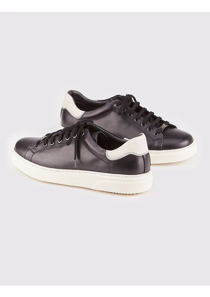 Siyah-Beyaz Erkek Deri Sneaker 14586 indirimleri