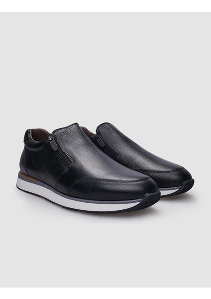 %100 Hakiki Deri Siyah Fermuarlı Erkek Sneaker fiyatları