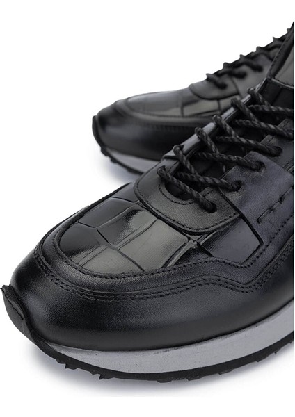 Yeşil-Kahverengi Erkek Deri Sneaker 383 6106 Erk Ayk SK24-25 modelleri