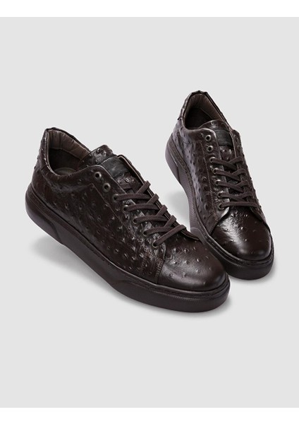 Kahverengi Erkek Deri Sneaker 29831