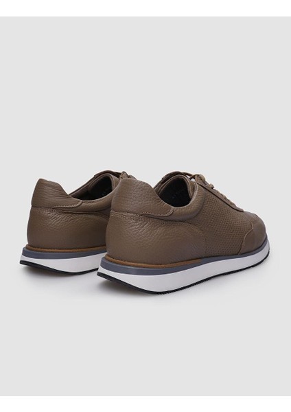 %100 Hakiki Deri Vizon Bağcıklı Erkek Sneaker