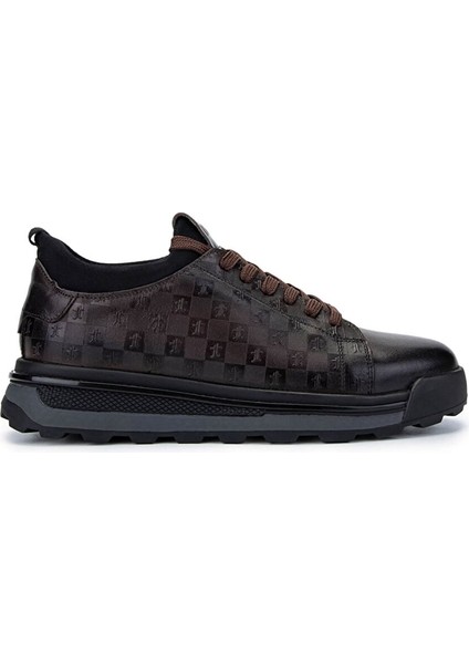 Erkek Hakiki Deri Kahverengi Sneakers & Spor Ayakkabı