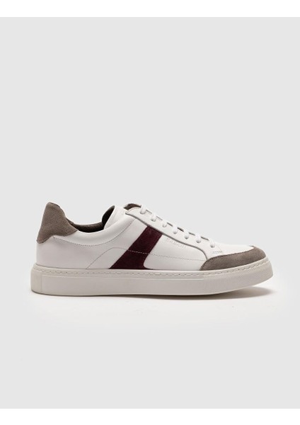 Beyaz-Bordo Erkek Sneaker 121031R fiyatları
