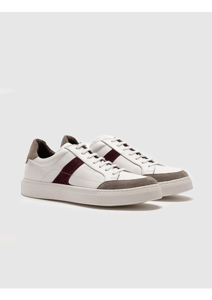Beyaz-Bordo Erkek Sneaker 121031R modelleri