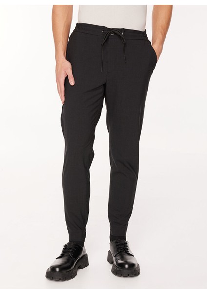 Lastikli Bel Dar Paça Slim Fit Koyu Lacivert Erkek Pantolon 62034110 modelleri