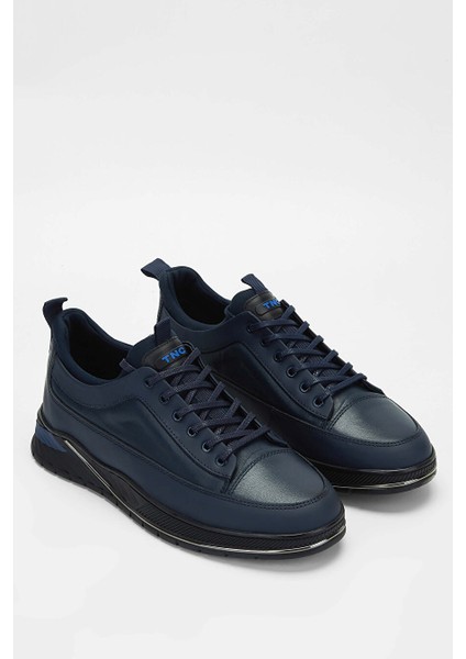 Erkek Hakiki Deri Lacivert Sneakers & Spor Ayakkabı
