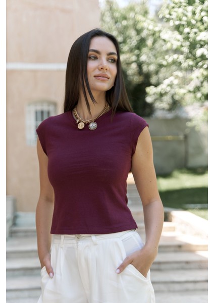 Kensal Dar Kesim Bordo T-Shirt fırsatları