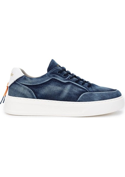 Erkek Hakiki Deri Mavi/beyaz Sneakers & Spor Ayakkabı