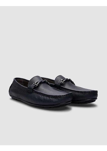 Gri Erkek Deri Loafer 121776_BYNR1
