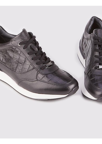 Siyah Erkek Deri Sneaker 115274