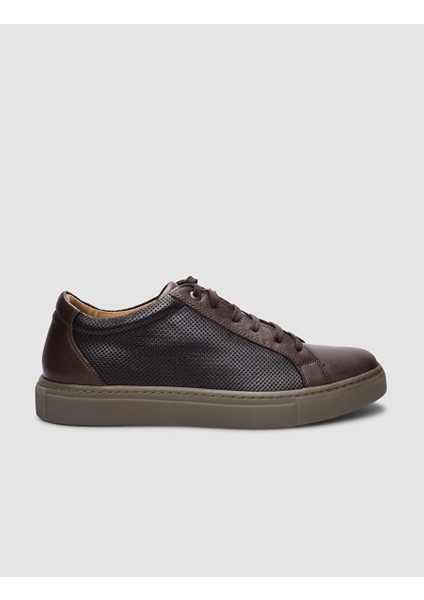 Kahverengi Erkek Deri Sneaker 124291R