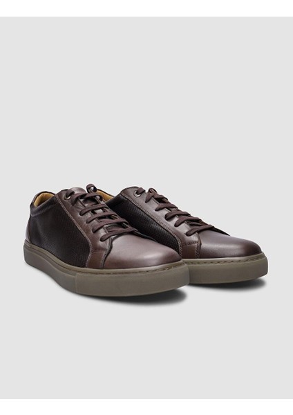 Kahverengi Erkek Deri Sneaker 124291R fiyatları