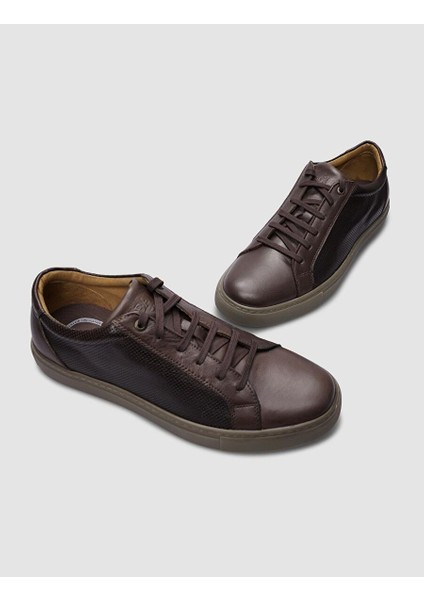 Kahverengi Erkek Deri Sneaker 124291R fırsatları