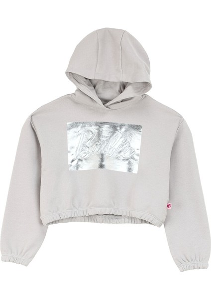 Gri Kız Çocuk Baskılı Sweatshirt BRB4WG-SWT6044