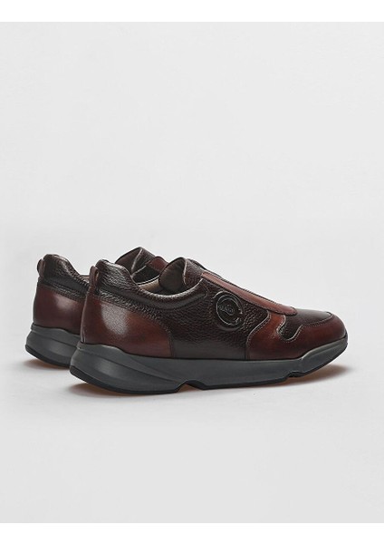 Kahverengi Erkek Deri Sneaker 121038R