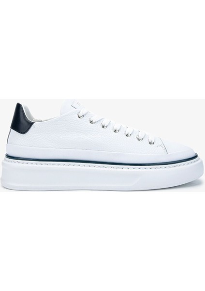 Fabi Erkek Hakiki Deri Beyaz/mavi Sneakers & Spor Ayakkabı