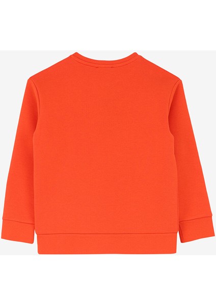 Turuncu Erkek Çocuk Baskılı Sweatshirt D4WB-SWT3100
