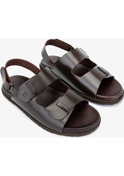 Sandals Factory Lorenza Erkek Kahverengi Hakiki Deri Sandalet Ayakkabı