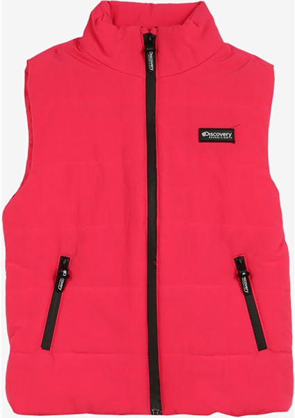 Fuşya Kız Çocuk Dik Yaka Basic Fit Kapitone Puffer Yelek D3WG-YLK1