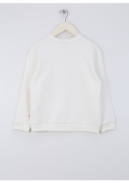 Baskılı Kız Çocuk Ekru Sweatshırt BRB4WG-SWT6017 fiyatları