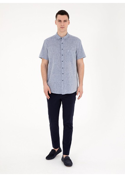 Normal Bel Normal Paça Slim Fit Lacivert Erkek Pantolon E19400/PB