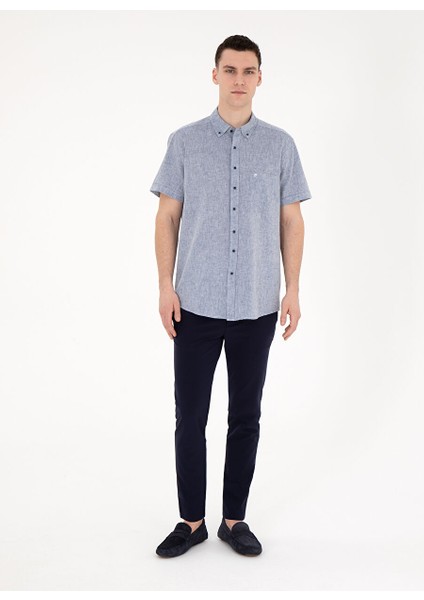 Normal Bel Normal Paça Slim Fit Lacivert Erkek Pantolon E19400/PB