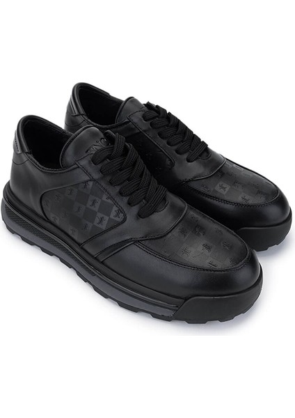 Erkek Hakiki Deri Sneakers & Spor Siyah Ayakkabı