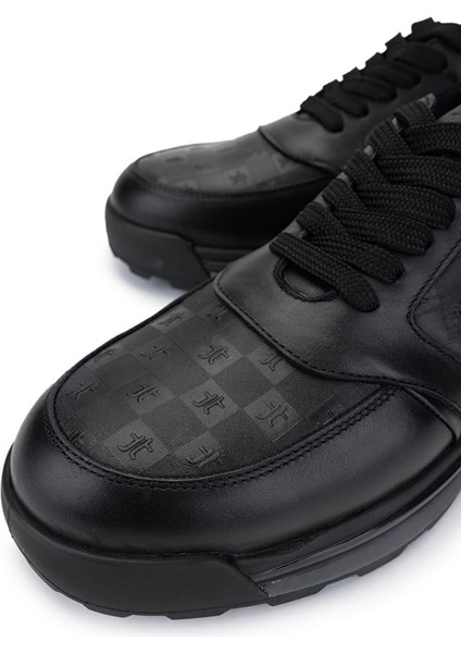 Erkek Hakiki Deri Sneakers & Spor Siyah Ayakkabı