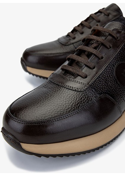 Erkek Hakiki Deri Kahverengi Sneakers & Spor Ayakkabı