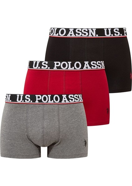 Erkek Bordo - Siyah - Antrasit Melanj 3 Lü Boxer