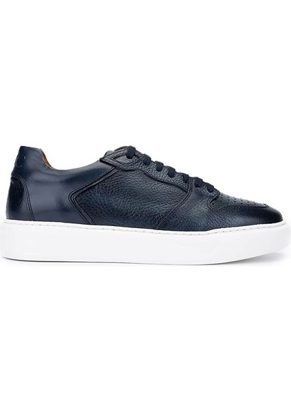 Erkek Hakiki Deri Lacivert Sneakers & Spor Ayakkabı