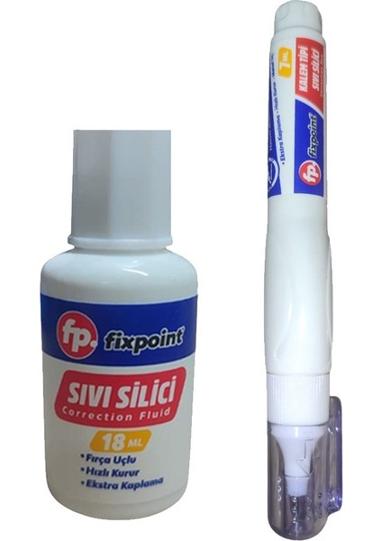 Sıvı Silici Daksil ve Kalem Daksil 2 Adet Fırçalı Sıvı Düzeltici Daksil Yazı Düzeltici Okul Ofis Büro Fırça Uçlu Daksi