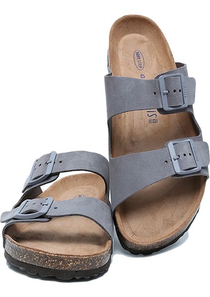 K14942 Kifidis Soft Step Erkek Çift Bantlı Mantar Terlik 41-46