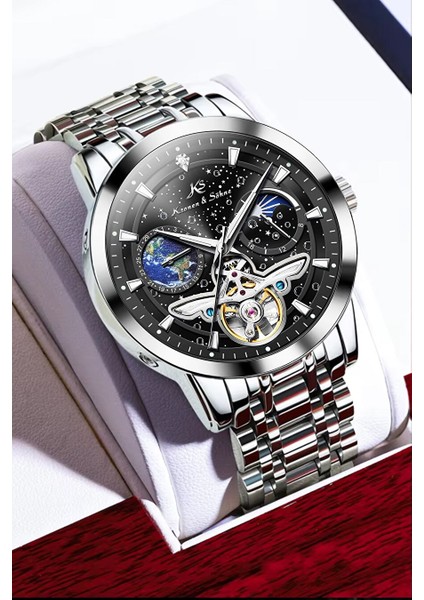 Kronen & Söhne KS7009 Day Night Tourbillon Mekanik Otomatik Erkek Çelik Kol Saati fiyatları