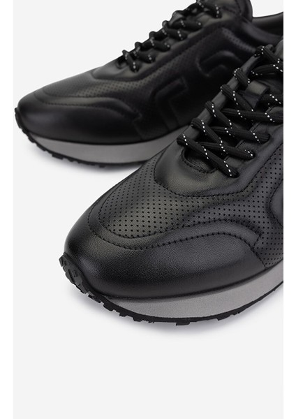 Erkek Hakiki Deri Siyah Sneakers & Spor Ayakkabı