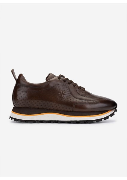 Erkek Hakiki Deri Kahverengi Sneakers & Spor Ayakkabı