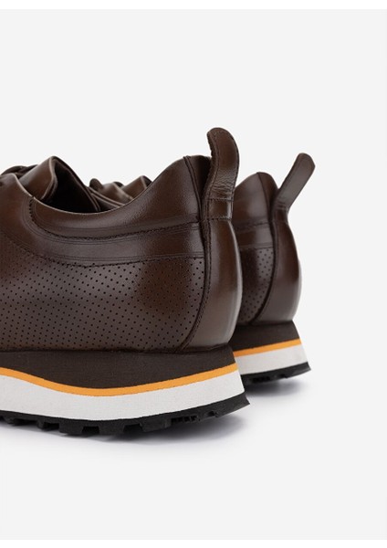 Erkek Hakiki Deri Kahverengi Sneakers & Spor Ayakkabı